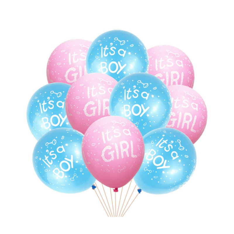 It’s a Boy and Girl Latex Balloons Set for Baby Shower and Gender Reveal Party Decorations