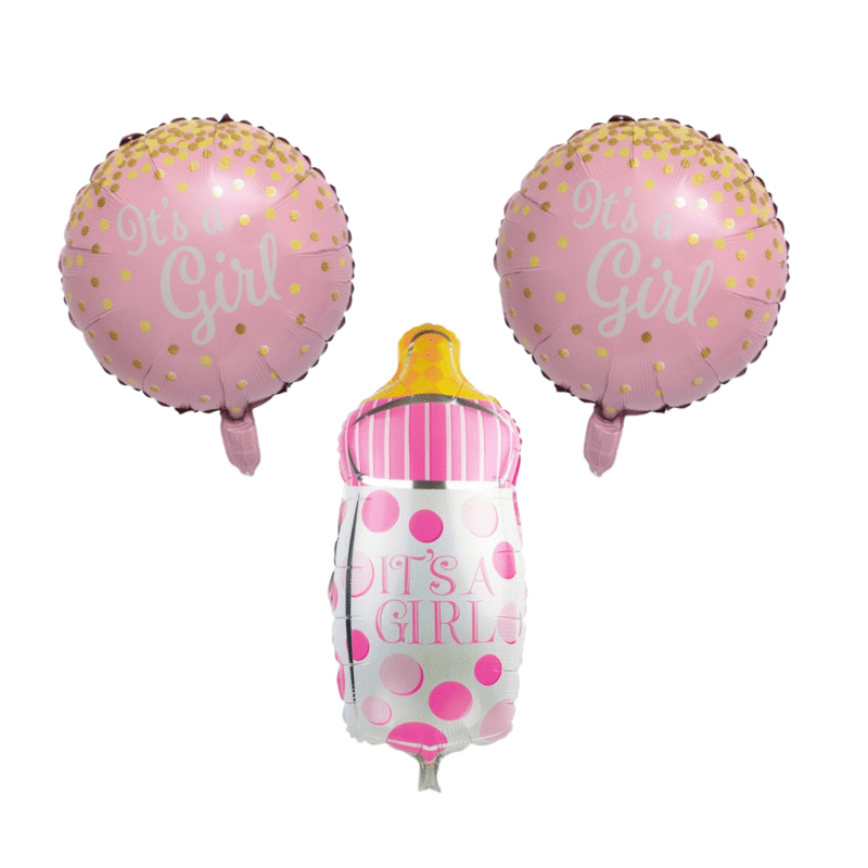Its a Girl Baby Shower Balloon Set Pink Bottle and Round Balloons for Gender Reveal and Baby Shower Decorations