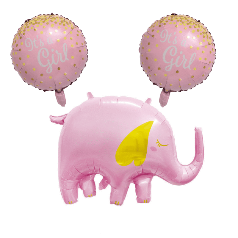 Its a Girl Baby Shower Balloon Set Pink Elephant and Round Balloons for Gender Reveal and Baby Shower Decorations