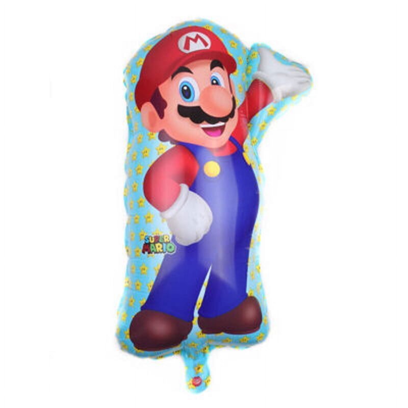 Mario Character Large Foil Mylar Balloon Kids Birthday Balloons and Mario Themed Balloon