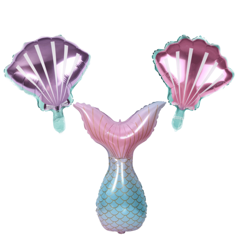 Mermaid Tail and Shell Balloon Set for Magical Under the Sea Parties