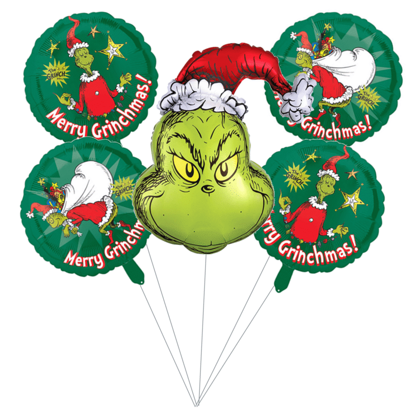 Merry Grinchmas Balloon Set Grinch Balloon Christmas Grinch Balloon Bouquet