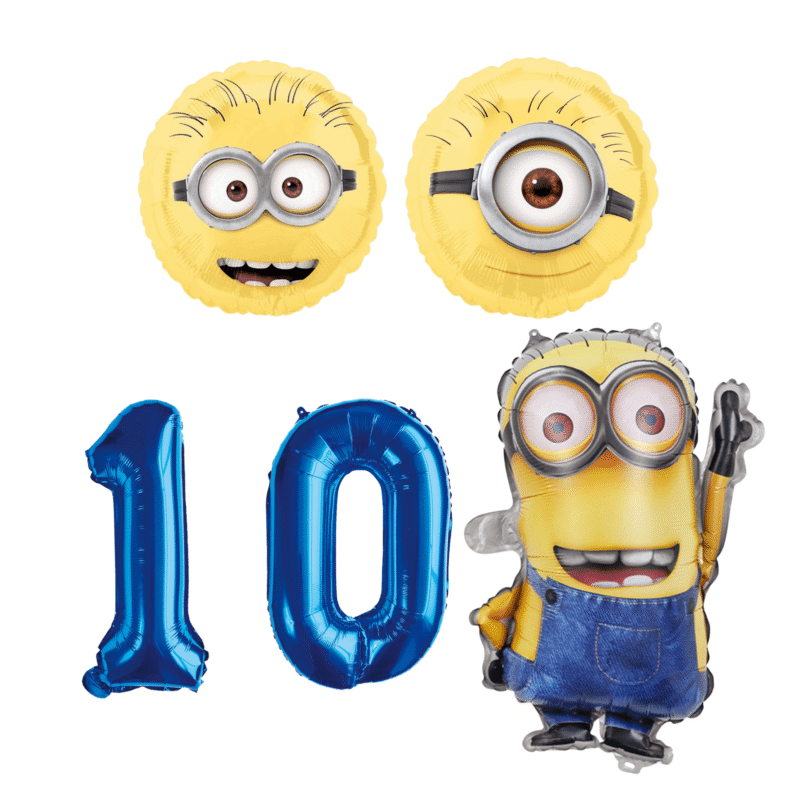 Minions 10th Birthday Party Foil Balloon Set Blue Yellow Kids