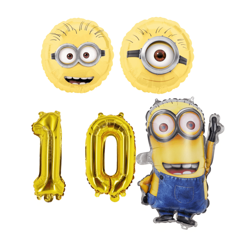 Minions 10th Birthday Party Foil Balloon Set Gold Yellow Kids