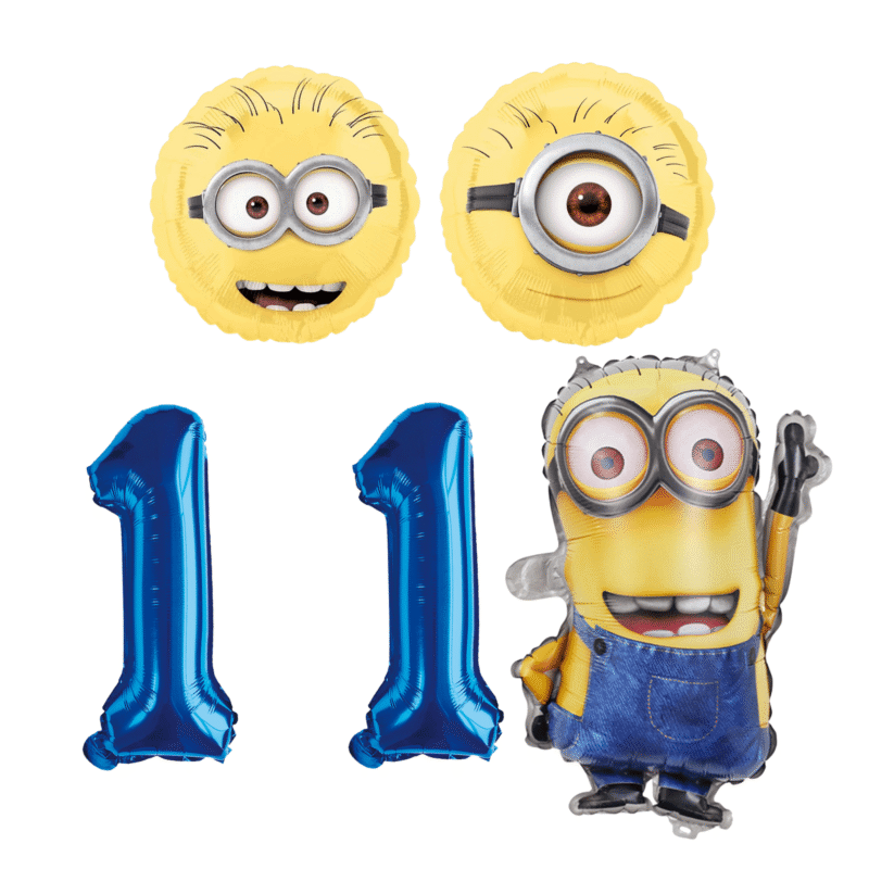 Minions Birthday Party Foil Balloon Set 11 Blue Yellow Kids