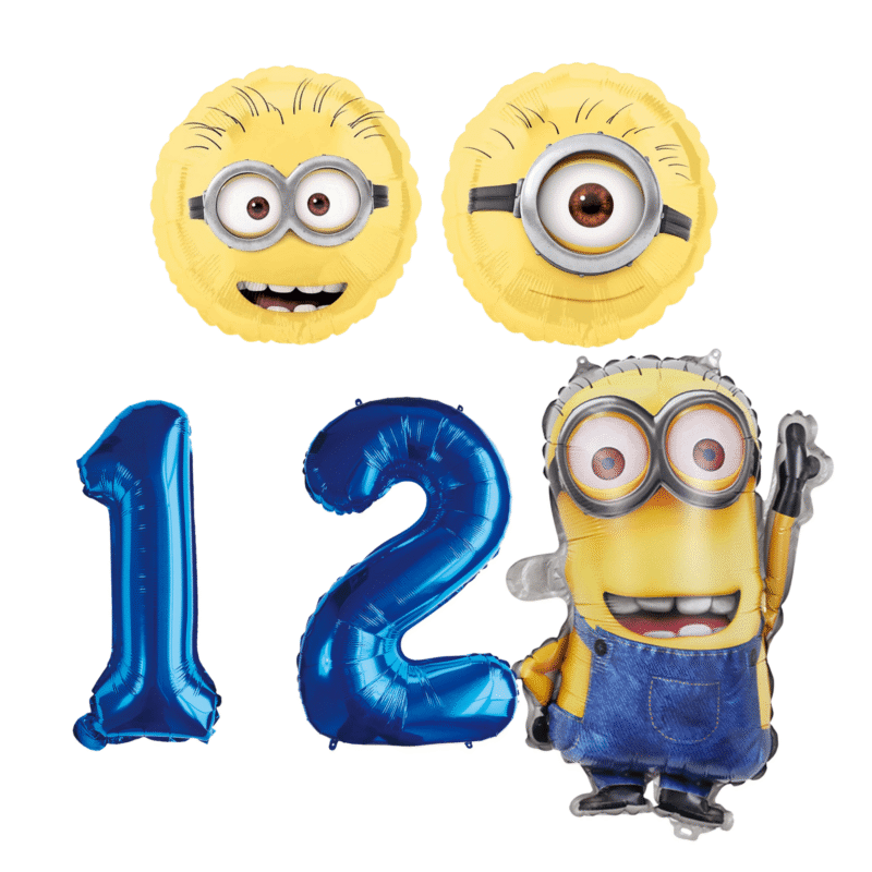 Minions Birthday Party Foil Balloon Set 12 Blue Yellow Kids