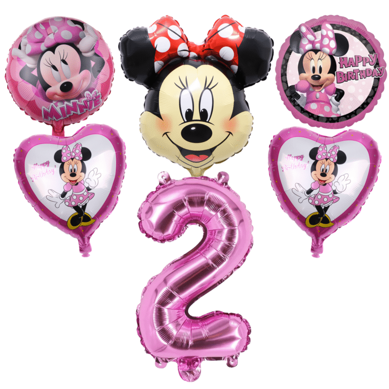 Minnie Mouse 2nd Birthday Party Balloons Set Pink 5pc balloons