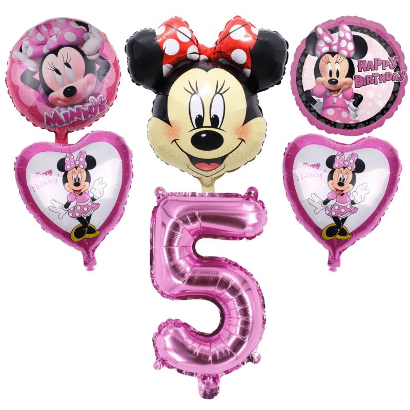 Minnie Mouse 5th Birthday Party Balloons Pink Foil Set balloons
