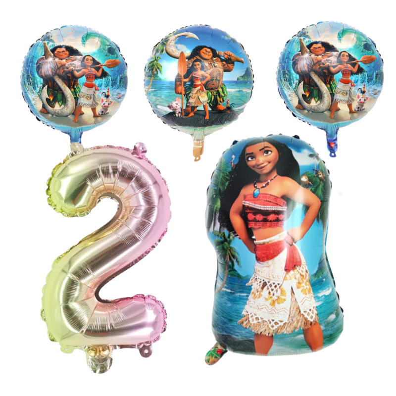 Moana Birthday Party Foil Balloon Set Number 2 Kids