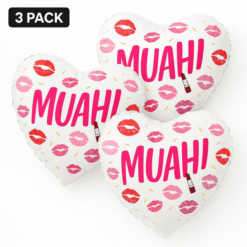 Muah Heart Shaped 18" Foil Balloon for Romantic Celebrations Mylar Balloon