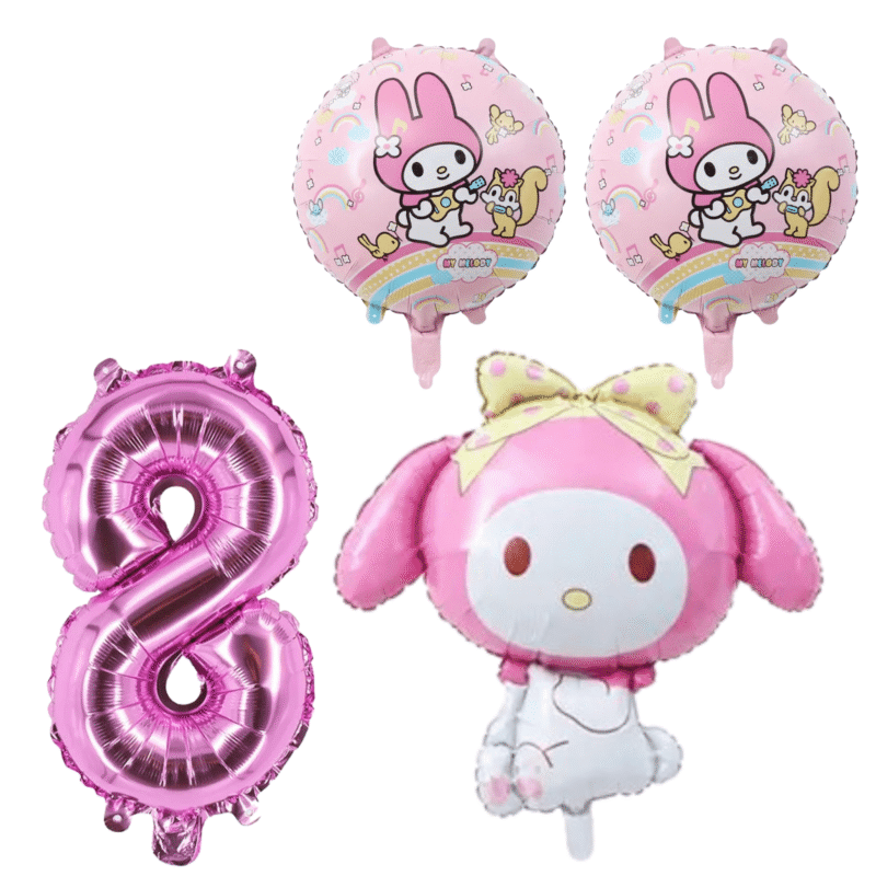My Melody 8th Birthday Party Balloons Pink Foil Set balloons