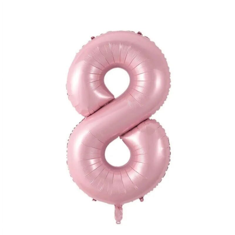 Number Eight Balloon Soft Pastel Pink Number 8 Balloon 32" Large Celebration Decoration
