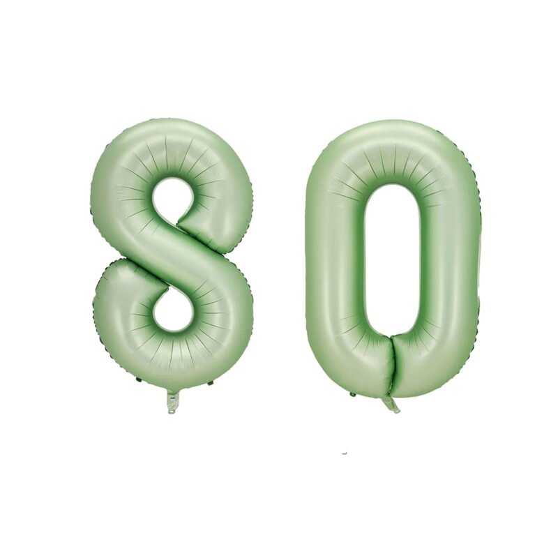 Number Eighty Balloon Pastel Sage Green Number 80 Balloon 32" Large Party Milestone Balloon Decoration