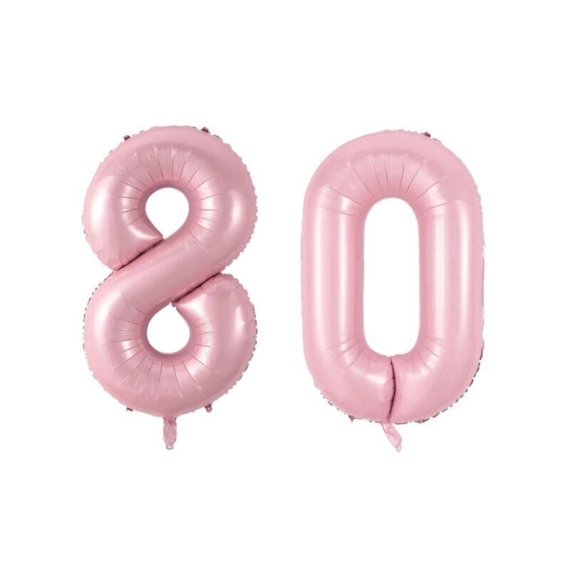Number Eighty Balloon Soft Pastel Pink Number 80 Balloon 32" Large Festive Balloon