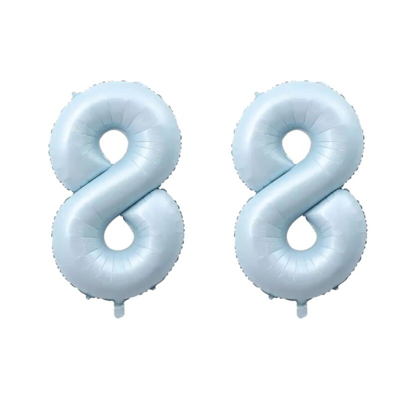 Number Eighty Eight Balloon Pastel Blue Sky Blue Light Blue 32" Large Party Balloon Decoration