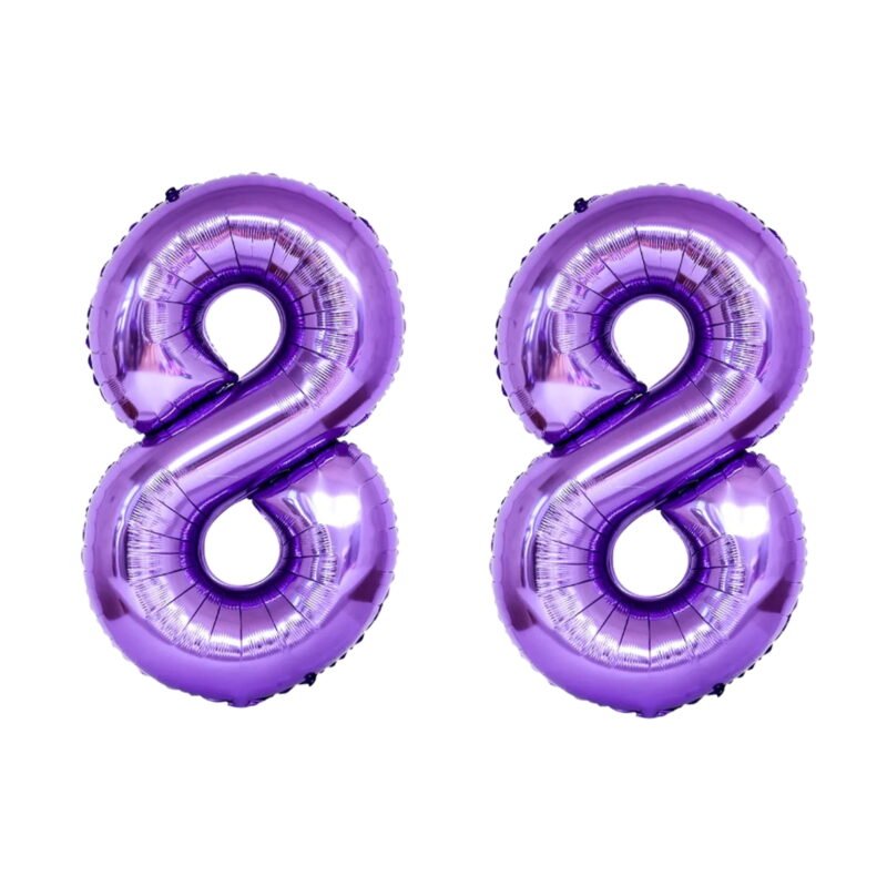Number Eighty Eight Balloon Purple Number 88 Balloon 32" Large Celebration Decoration