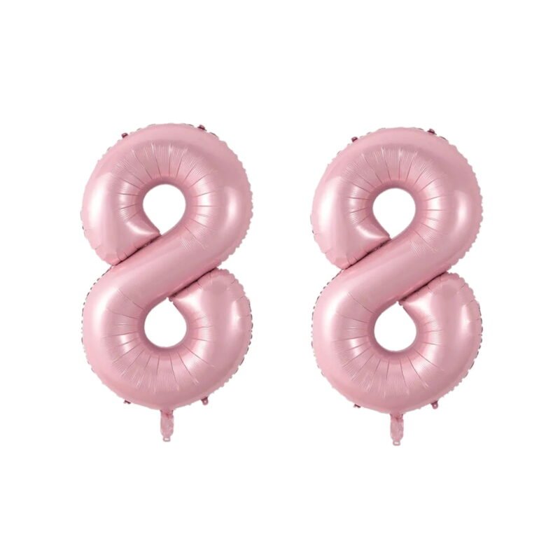 Number Eighty Eight Balloon Soft Pastel Pink Number 88 Balloon 32" Large Celebration Decoration