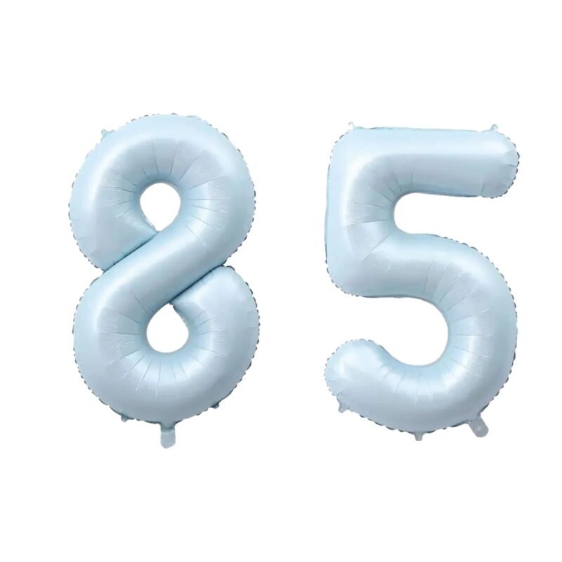Number Eighty Five Balloon Pastel Blue Sky Blue Light Blue 32" Large Party Balloon Decoration