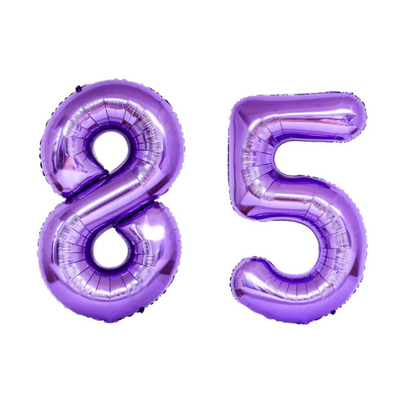 Number Eighty Five Balloon Purple Number 85 Balloon 32" Large Birthday Balloon