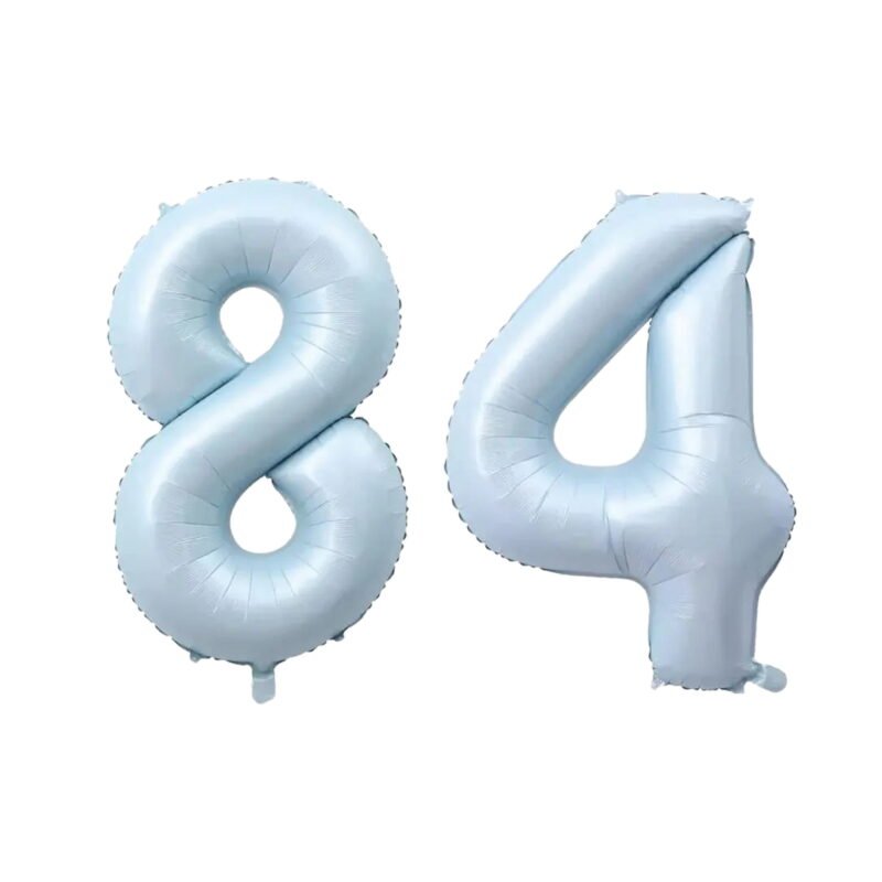 Number Eighty Four Balloon Pastel Blue Sky Blue Light Blue 32" Large Party Birthday Balloon