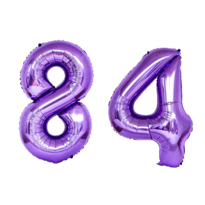 Number Eighty Four Balloon Purple Number 84 Balloon 32" Large Milestone Decoration