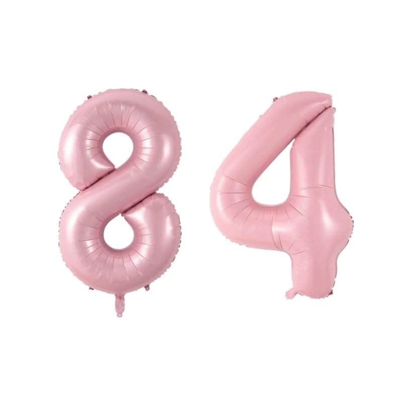 Number Eighty Four Balloon Soft Pastel Pink Number 84 Balloon 32" Large Milestone Decoration