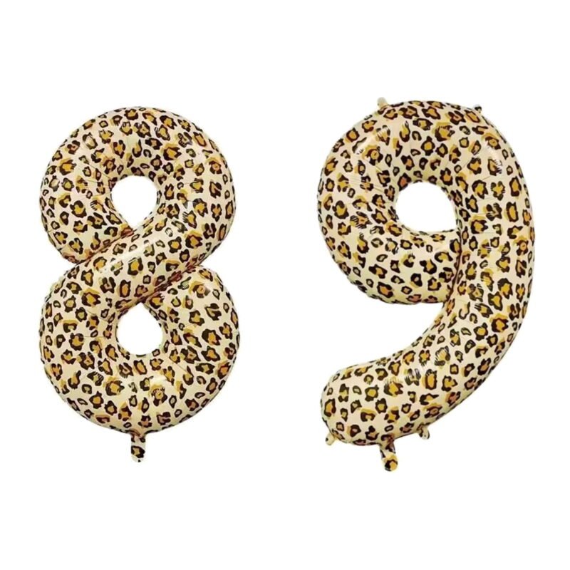 Number Eighty Nine Balloon Leopard Print Number 89 Balloon 32" Large Celebration Balloon