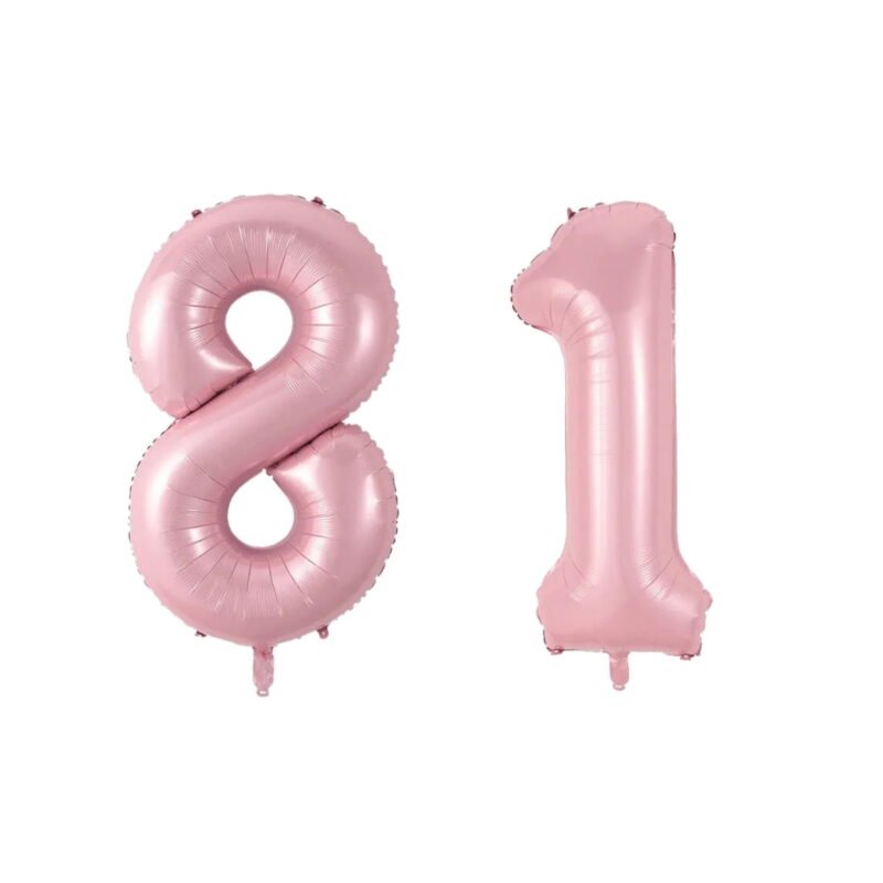 Number Eighty One Balloon Soft Pastel Pink Number 81 Balloon 32" Large Party Decoration