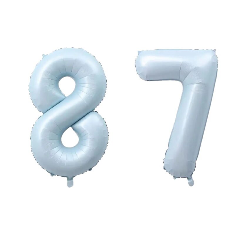 Number Eighty Seven Balloon Pastel Blue Sky Blue Light Blue 32" Large Party Birthday Balloon