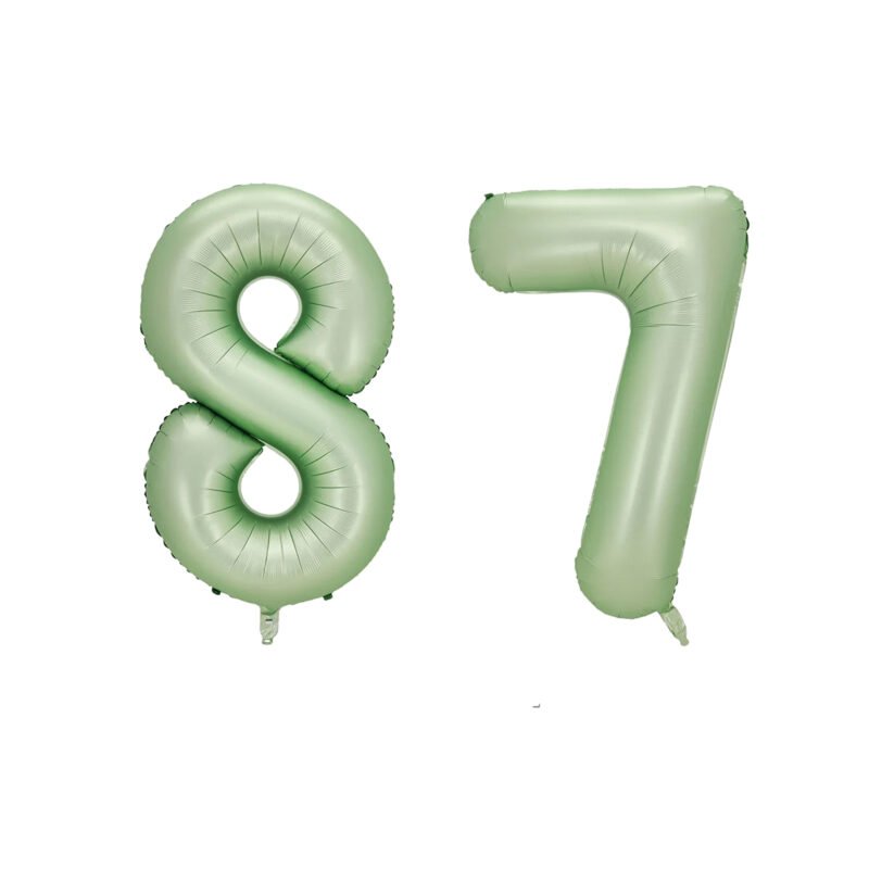 Number Eighty Seven Balloon Pastel Sage Green Number 87 Balloon 32" Large Party Birthday Balloon