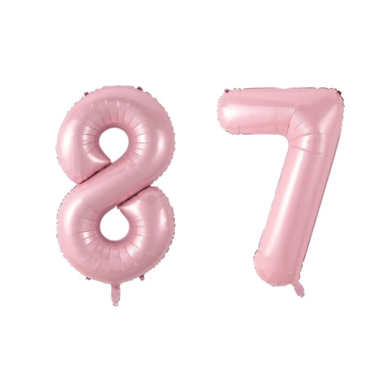 Number Eighty Seven Balloon Soft Pastel Pink Number 87 Balloon 32" Large Festive Decoration
