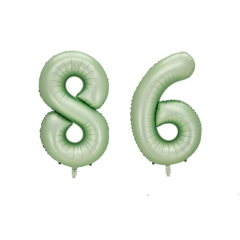 Number Eighty Six Balloon Pastel Sage Green Number 86 Balloon 32" Large Party Milestone Balloon Decoration