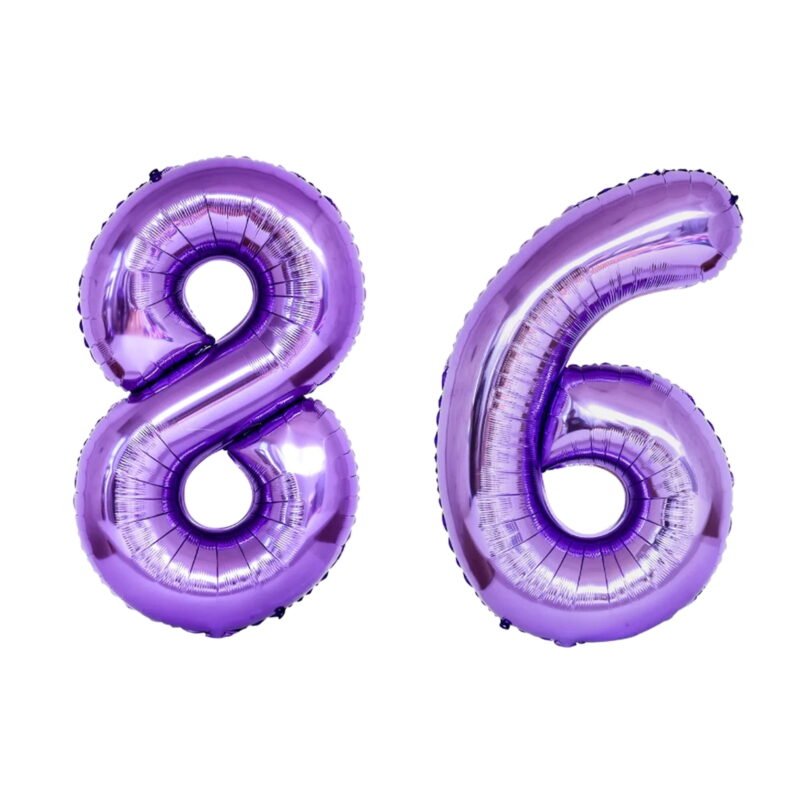 Number Eighty Six Balloon Purple Number 86 Balloon 32" Large Party Supply