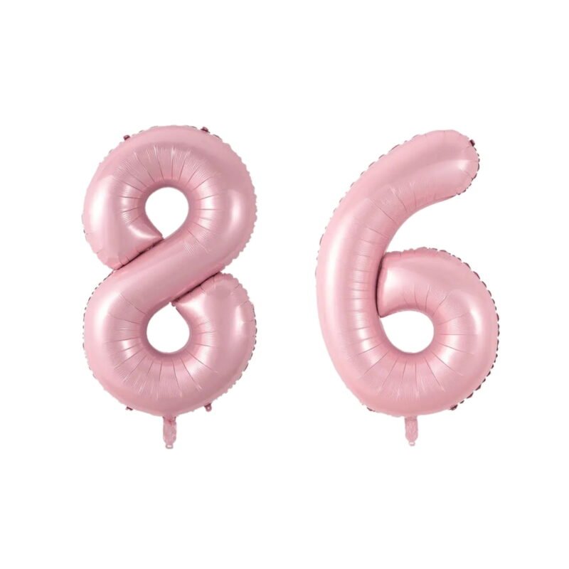 Number Eighty Six Balloon Soft Pastel Pink Number 86 Balloon 32" Large Party Supply