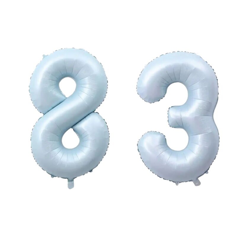 Number Eighty Three Balloon Pastel Blue Sky Blue Light Blue 32" Large Party Milestone Balloon Decoration