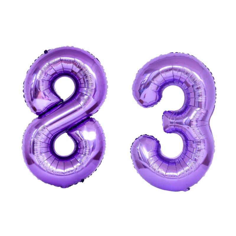 Number Eighty Three Balloon Purple Number 83 Balloon 32" Large Celebration Balloon