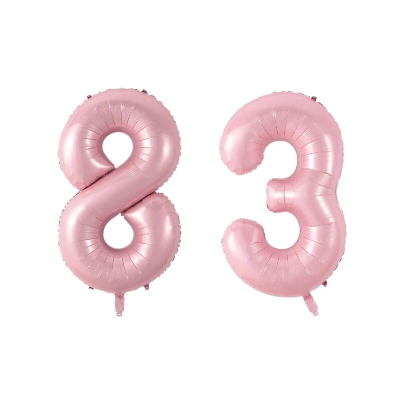 Number Eighty Three Balloon Soft Pastel Pink Number 83 Balloon 32" Large Celebration Balloon