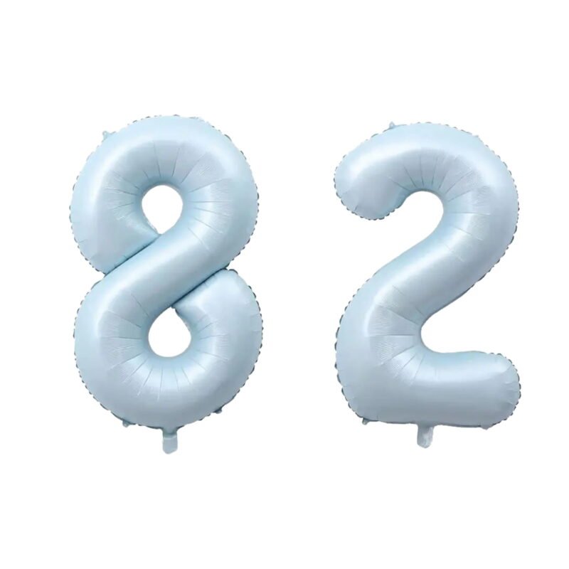 Number Eighty Two Balloon Pastel Blue Sky Blue Light Blue 32" Large Party Balloon Decoration