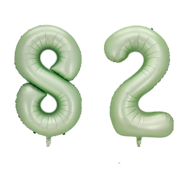 Number Eighty Two Balloon Pastel Sage Green Number 82 Balloon 32" Large Party Balloon Decoration