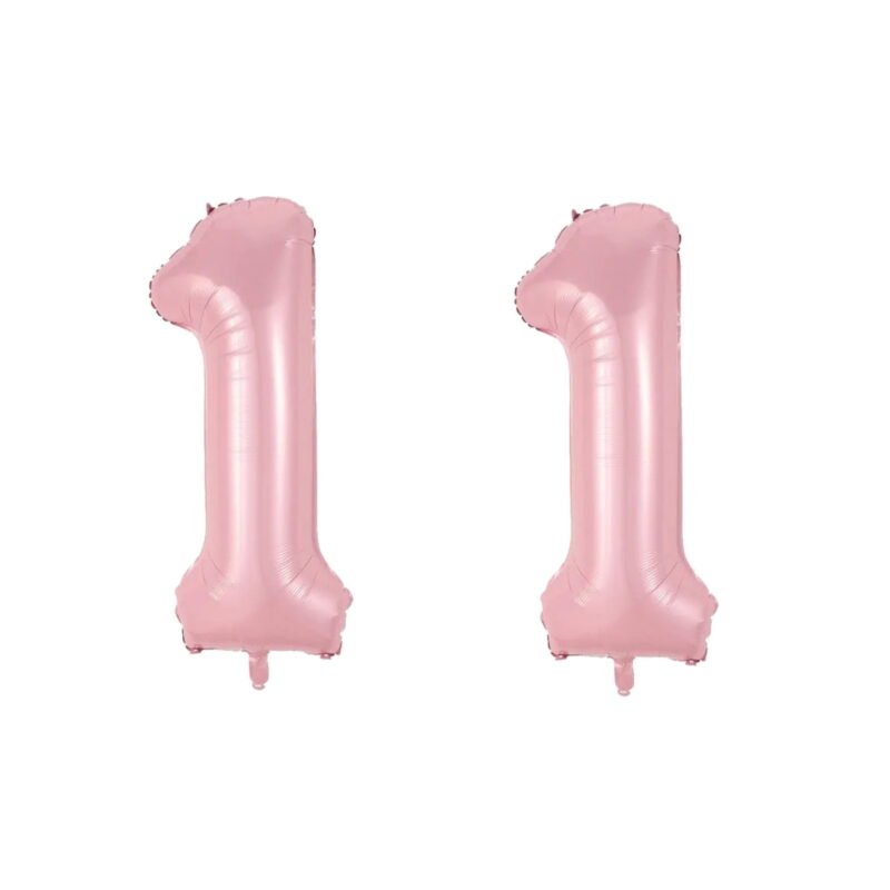 Number Eleven Balloon Soft Pastel Pink Number 11 Balloon 32" Large Birthday Decoration
