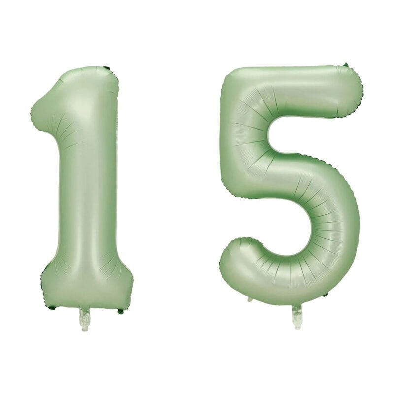 Number Fifteen Balloon Pastel Sage Green Number 15 Balloon 32" Large Party Birthday Balloon