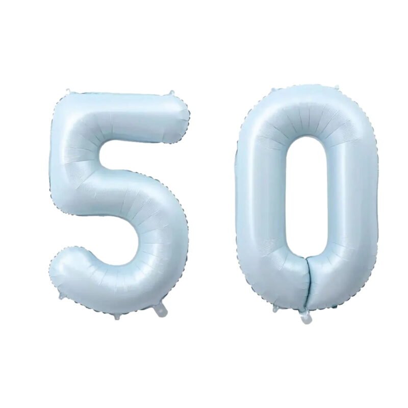 Number Fifty Balloon Pastel Blue Sky Blue Light Blue 32" Large Party Milestone Balloon Decoration