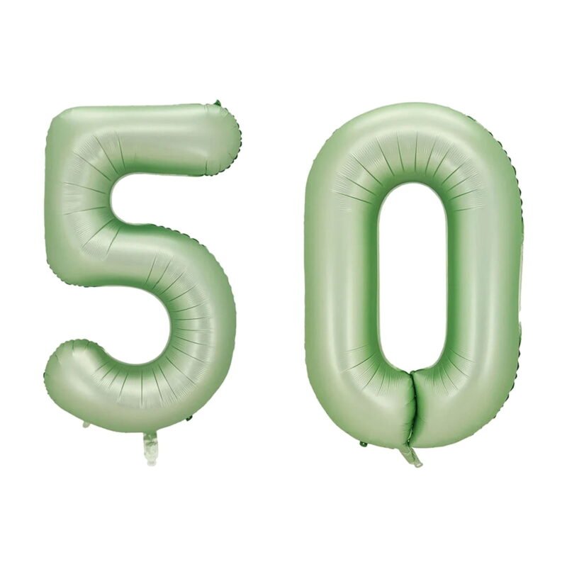 Number Fifty Balloon Pastel Sage Green Number 50 Balloon 32" Large Party Milestone Balloon Decoration