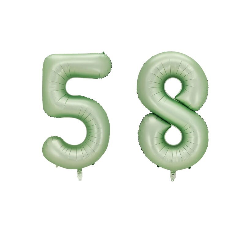 Number Fifty Eight Balloon Pastel Sage Green Number 58 Balloon 32" Large Party Balloon Decoration
