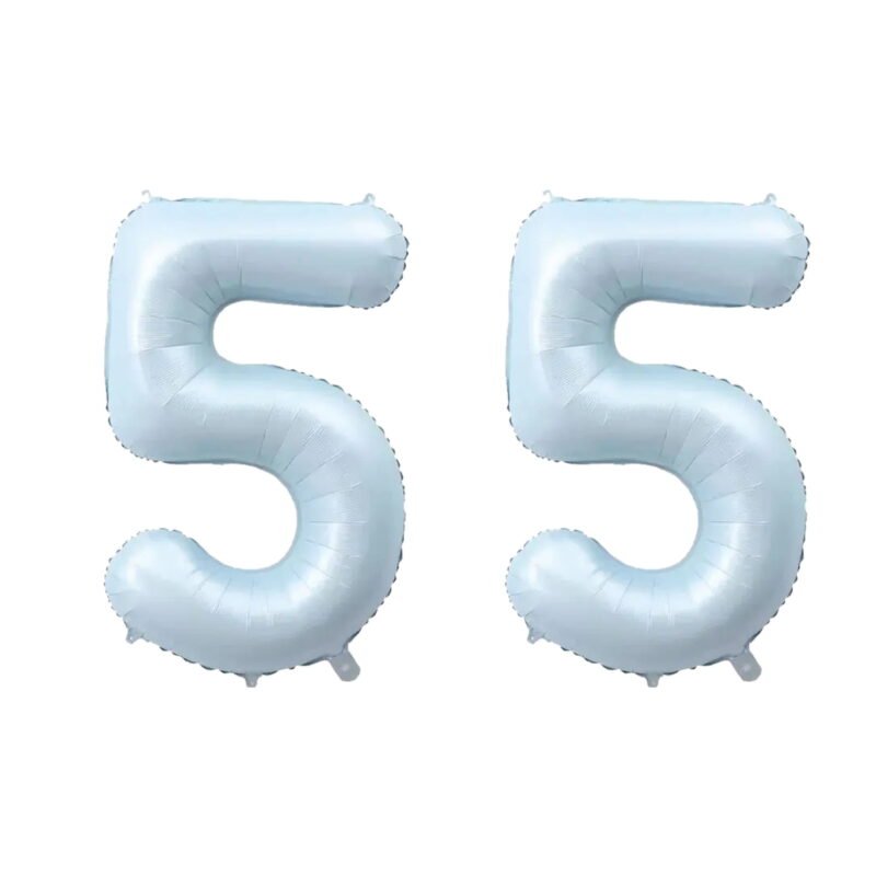 Number Fifty Five Balloon Pastel Blue Sky Blue Light Blue 32" Large Party Balloon Decoration