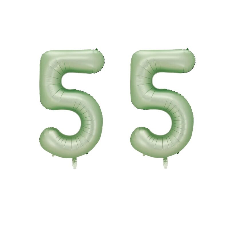 Number Fifty Five Balloon Pastel Sage Green Number 55 Balloon 32" Large Party Balloon Decoration