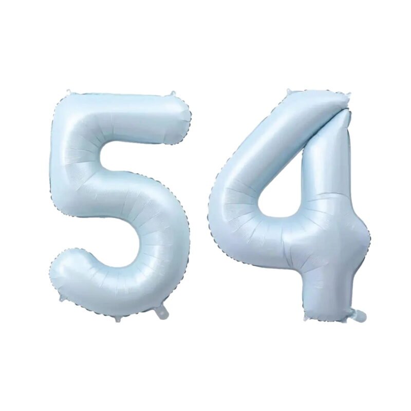 Number Fifty Four Balloon Pastel Blue Sky Blue Light Blue 32" Large Party Birthday Balloon
