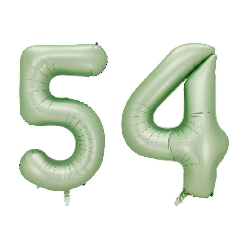 Number Fifty Four Balloon Pastel Sage Green Number 54 Balloon 32" Large Party Birthday Balloon