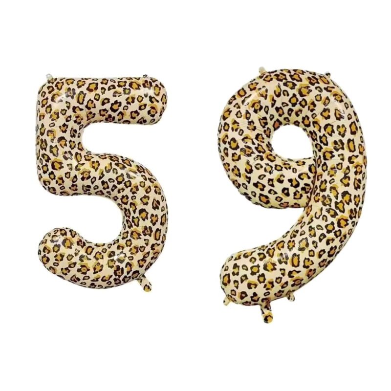 Number Fifty Nine Balloon Leopard Print Number 59 Balloon 32" Large Celebration Balloon
