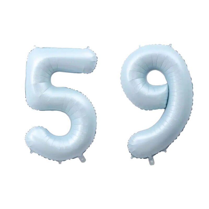 Number Fifty Nine Balloon Pastel Blue Sky Blue Light Blue 32" Large Party Milestone Balloon Decoration